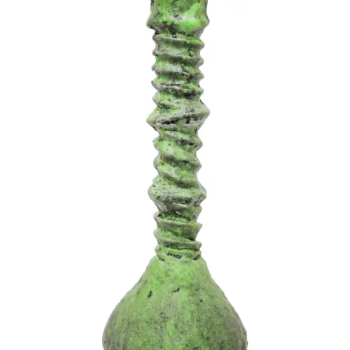 Candelabro de piedra en espiral verde de 11x11x30cm