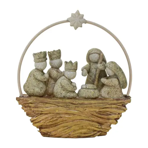 Nacimiento diseño canasta de poliresina de 13×4.5×13.5cm