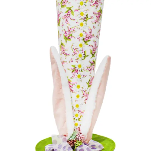 Sombrero con orejas de conejo rosa de 21x21x46cm
