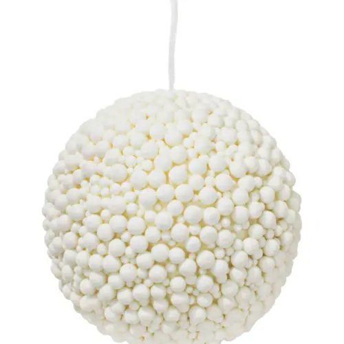 Bola con pompones blancos de 25x25x25cm
