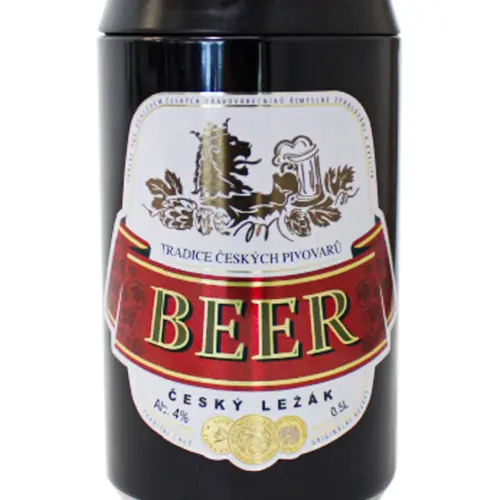 Bote de lámina diseño cerveza negra de 8x16cm