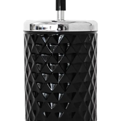 Cenicero de lámina diseño rombos color negro de 11.2×20.3cm