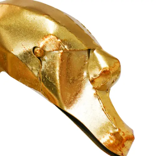 Pato de metal dorado de 34.93×65.41×53.98cm