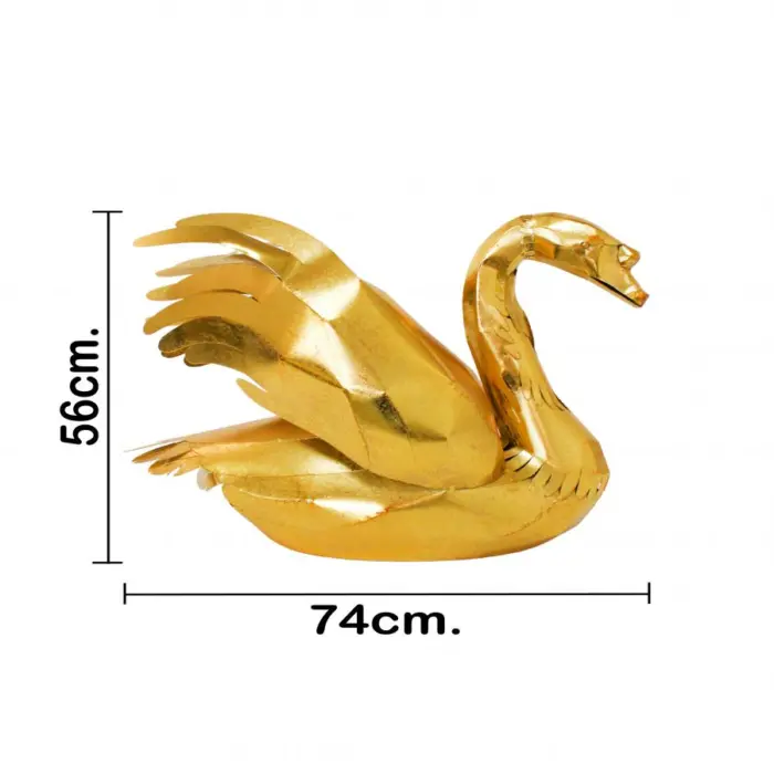 Pato de metal dorado de 34.93x65.41x53.98cm - Image 3