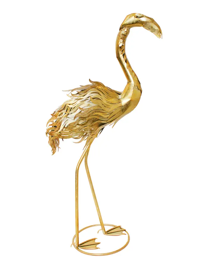 Flamenco de metal dorado de 25.08x51.44x91.44cm - Image 2