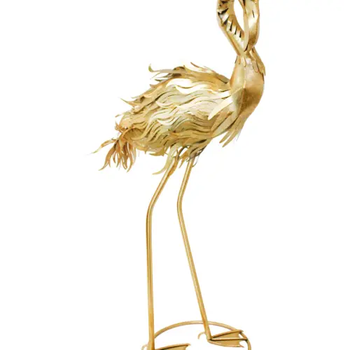 Flamenco de metal dorado de 25.08×40.64×85.73cm