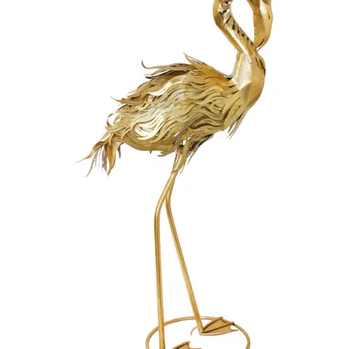 Flamenco de metal dorado de 25.08×40.64×85.73cm