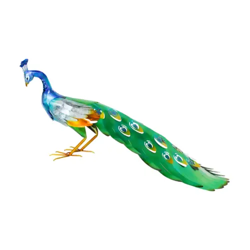 Pavo real de metal de colores de 40.01×98.43×46.36cm