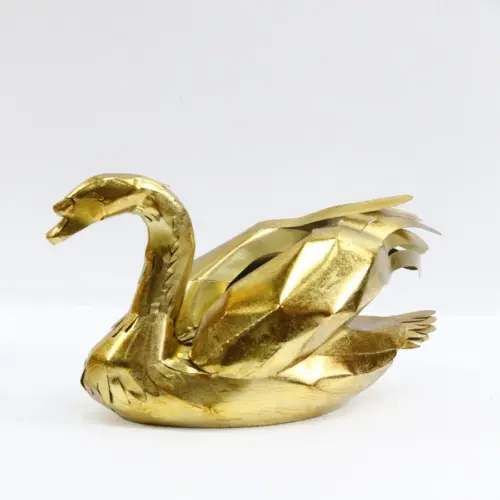 Pato de metal dorado de 25.4×50.8×38.74cm