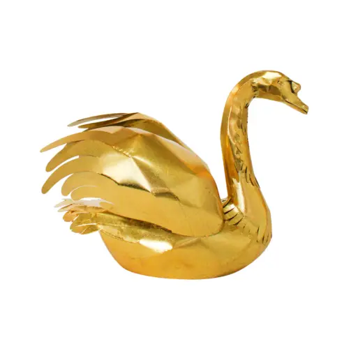 Pato de metal dorado de 26.67×50.8×40.01cm
