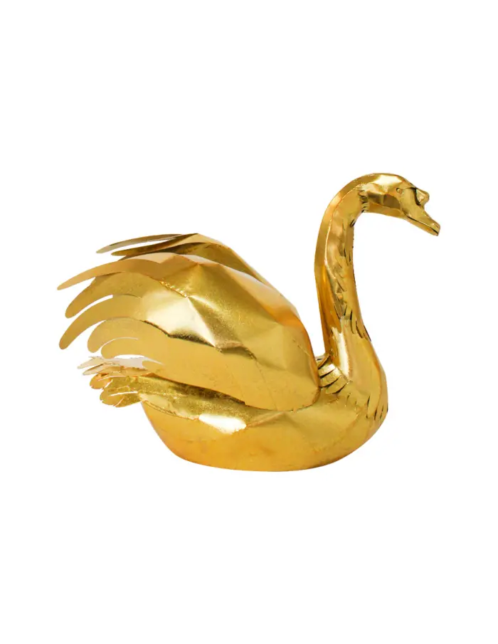 Pato de metal dorado de 26.67x50.8x40.01cm - Image 2