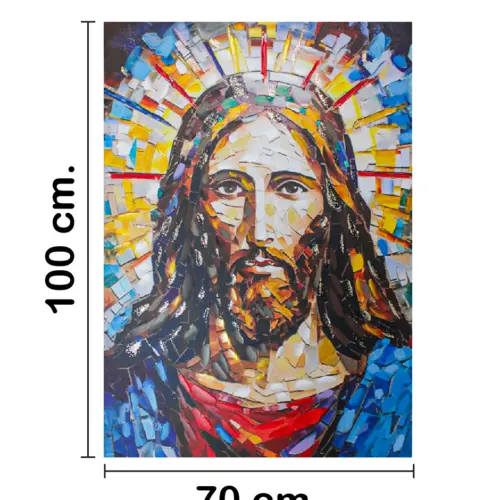 Cuadro con rostro de Cristo de 70x100x3cm