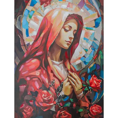 Cuadro con rostro de Virgen de 70x100x3cm