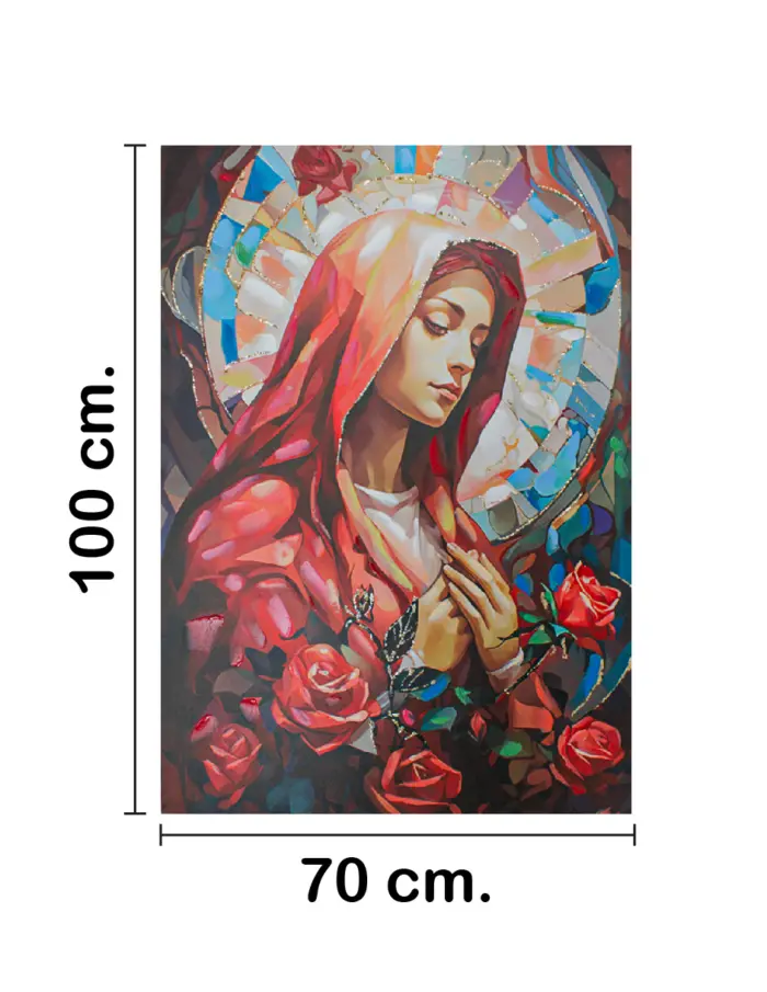 Cuadro con rostro de Virgen de 70x100x3cm - Image 2