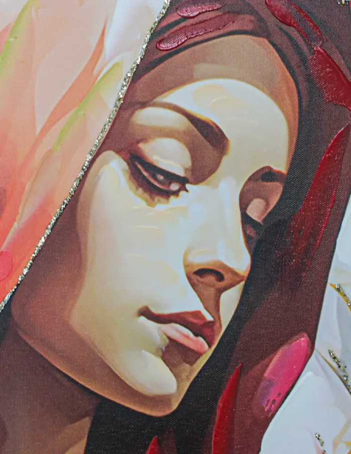 Cuadro con rostro de Virgen de 70x100x3cm - Image 3