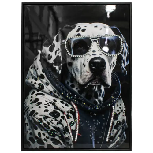 Cuadro con perro y lentes de 52.5×72.5×2.8cm
