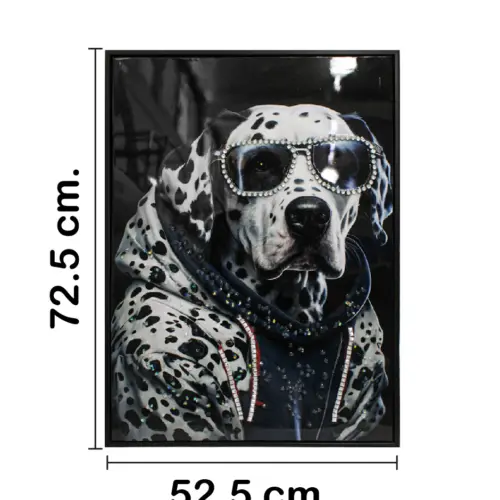 Cuadro con perro y lentes de 52.5×72.5×2.8cm