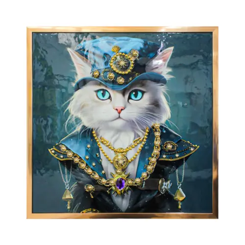 Cuadro con gato elegante de 63x63x3.3cm