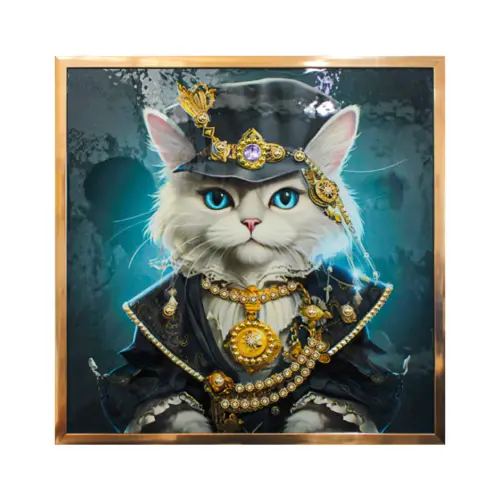 Cuadro con gato elegante de 63x63x3.3cm