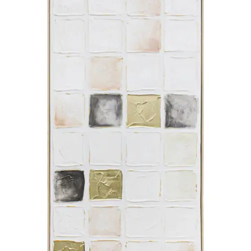 Cuadro con rectangulos diseño mármol en tonos pastel claro de 62x122x4.5cm