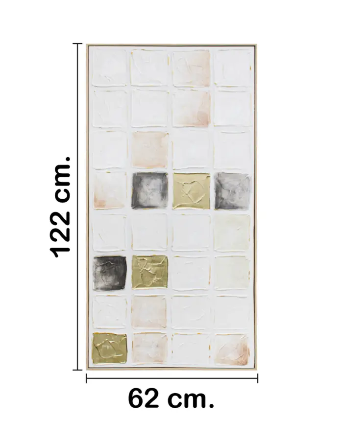 Cuadro con rectangulos diseño mármol en tonos pastel claro de 62x122x4.5cm - Image 2