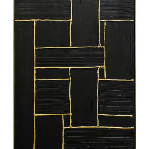 Cuadro abstracto con rectangulos negros de 62x82x4.5cm
