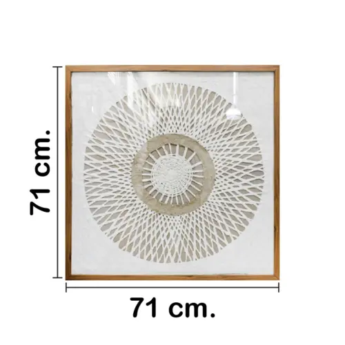Cuadro tejido en circulo de 70x70x3cm