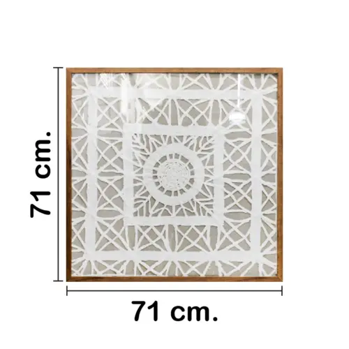 Cuadro tejido en cuadrado de 70x70x3cm