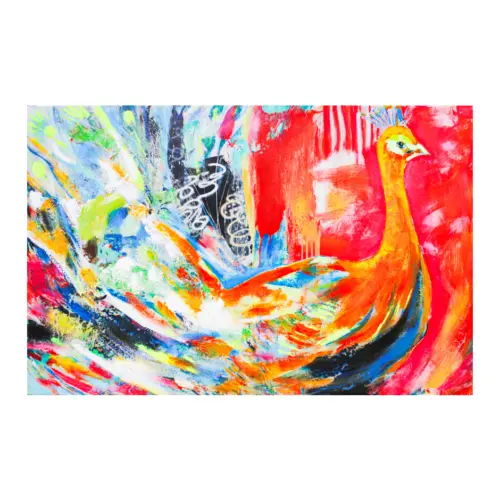 Cuadro diseño pavorreal de colores de 90x140cm