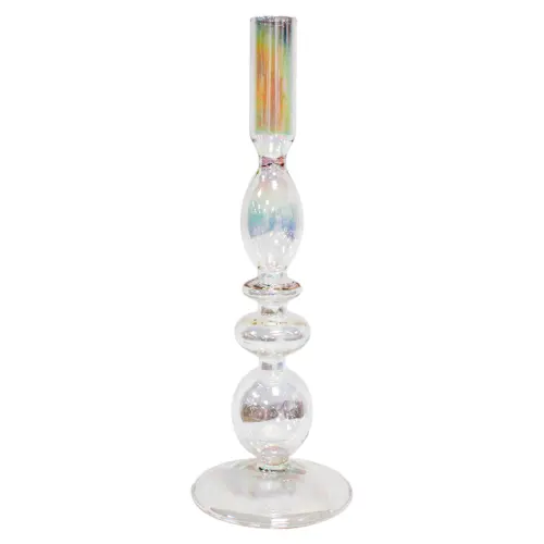 Candelabro de cristal transparente de 8.8×8.8x26cm