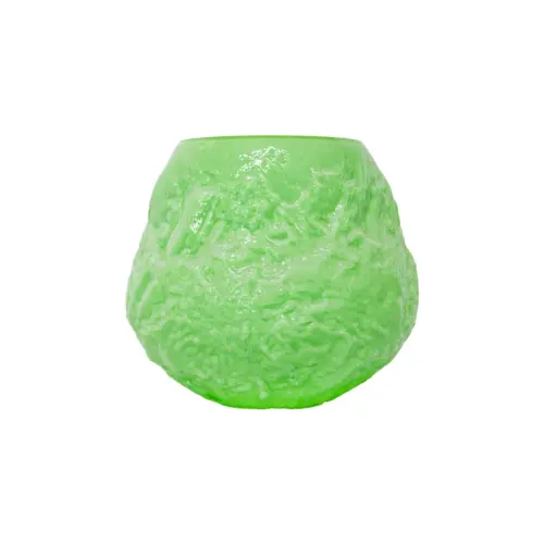 Florero de vidrio verde de 26.5×26.5x24cm