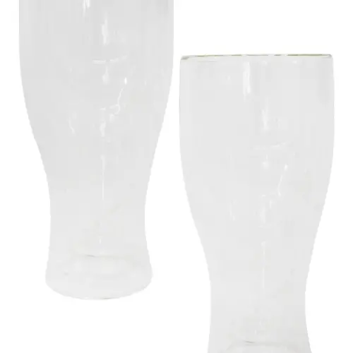Juego de 2 vasos de cristal con doble forro diseño botella de cerveza de 5.1×6.5cm