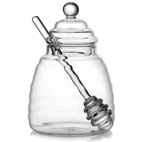 Tarro de miel de vidrio con tapa de 500ml de 9.5×14.5 cm