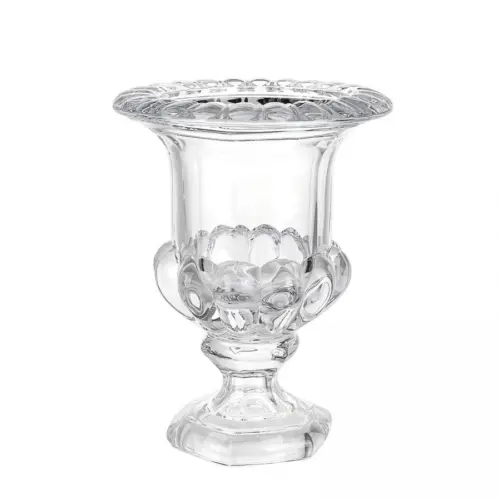Juego de 2 floreros de vidrio transparente de 11.4×14.6cm