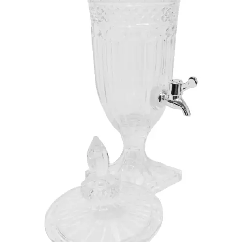 Jarra de 2L con tapa y grifo de vidrio transparente de 15.5×15.5×54.4cm