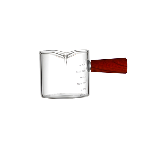 Taza medidora de vidrio de 75ml de 6×10.55cm