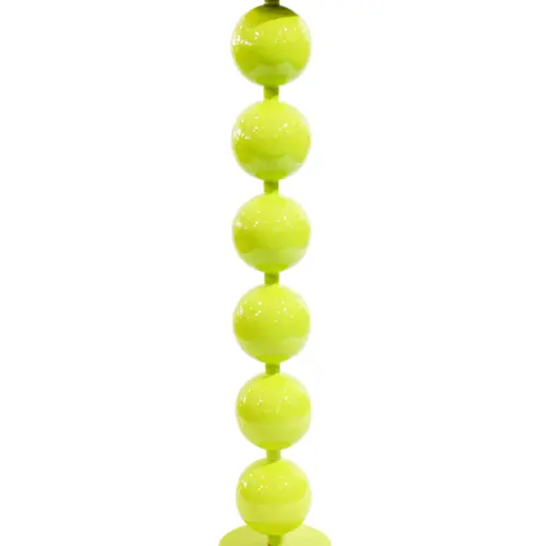 Candelabro de metal diseño esferas amariilo mate de 18x18x78cm