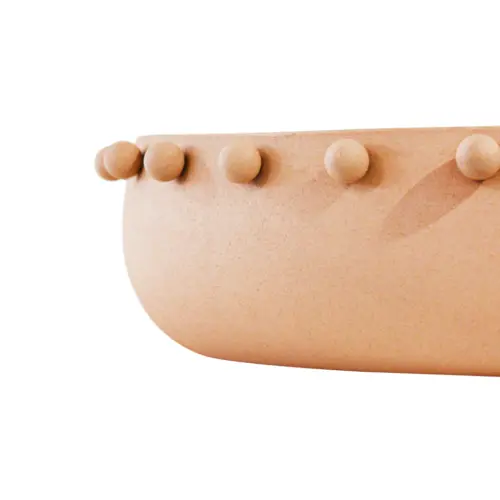 Bowl de metal beige de 32.5×32.5×7.5cm