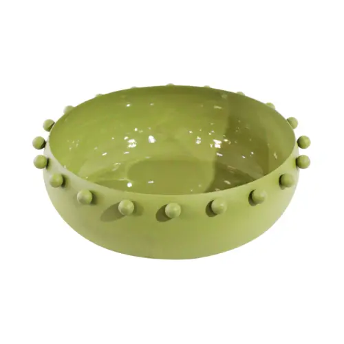 Bowl de metal verde de 26x26x8cm