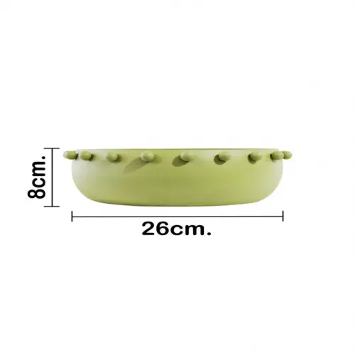 Bowl de metal verde de 26x26x8cm