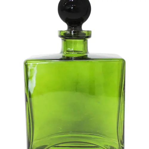 Frasco de vidrio verde con tapa de 13×6.5x21cm 850ML