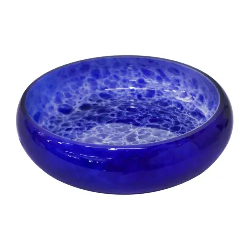 Cuenco de vidrio azul de 24x6cm