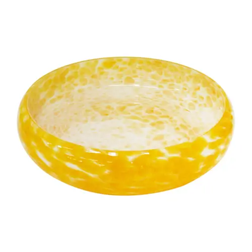 Cuenco de vidrio amarillo de 28x7cm