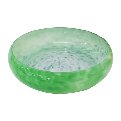 Cuenco de vidrio verde de 28x7cm