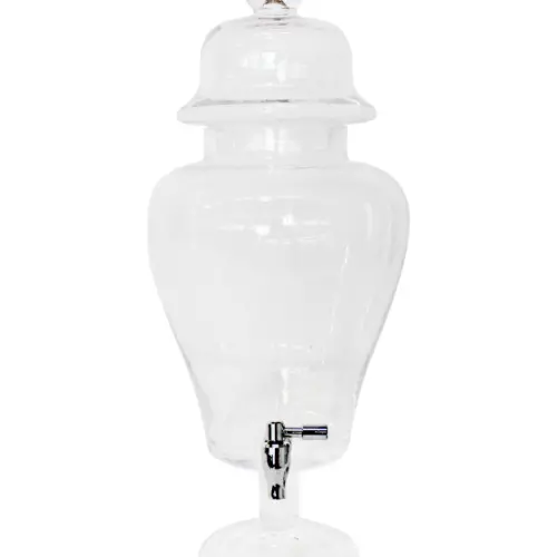 Dispensador de vidrio transparente con llave de 17x49cm 5000ML