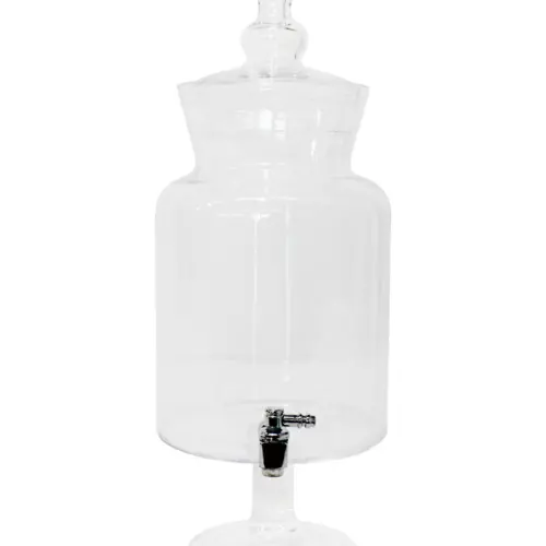 Dispensador de vidrio transparente con llave de 16.5x45cm 5000ML