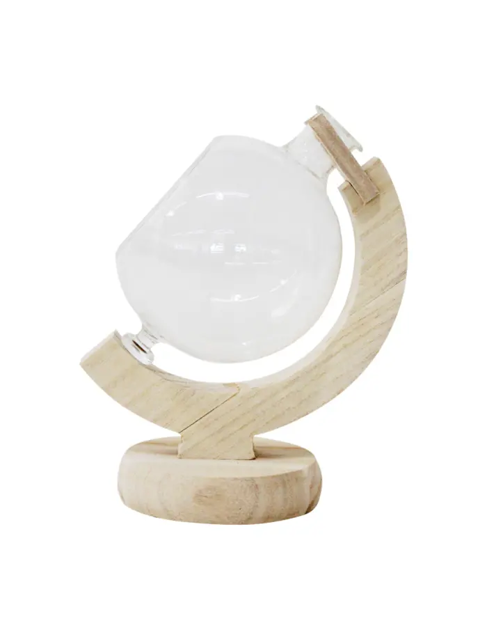 Esfera hidropónica de vidrio con base blanca de 12x8x16cm - Image 2