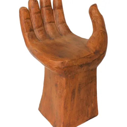 Taburete de diseño mano de madera de 43x41x66cm