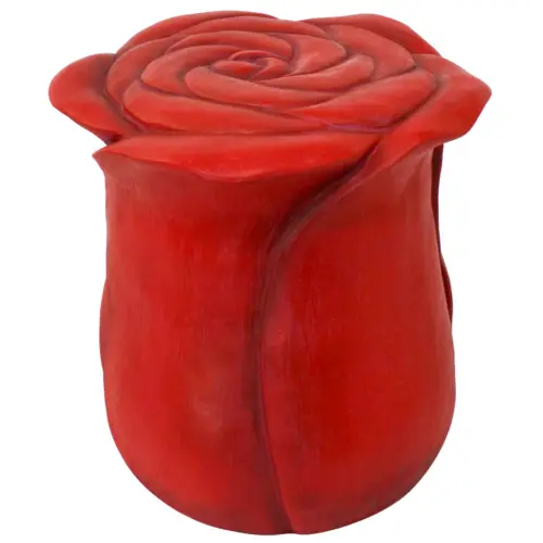 Taburete de madera diseño rosa roja de 41x41x45.5cm