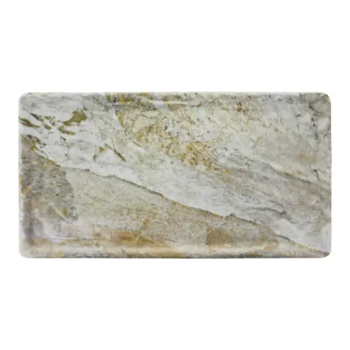 Charola rectangular de melamina tipo mármol de 32x17x1.5cm